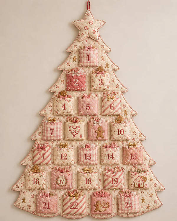 🔥Last Day 49% OFF - 🎄✨DIY 24-Pocket Fabric Christmas Advent Tree Kit